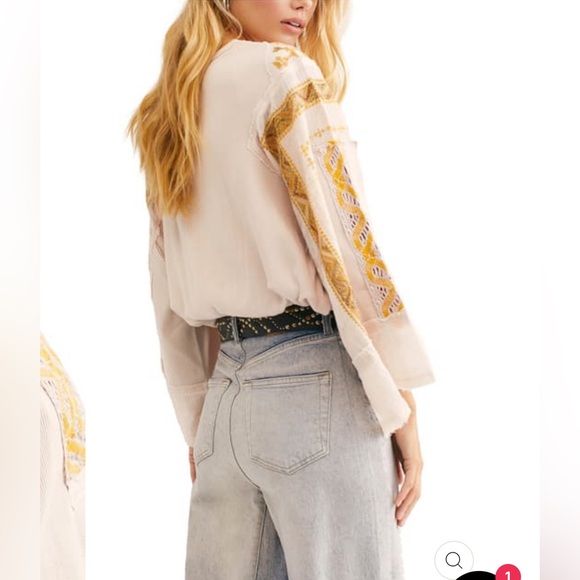 FREE PEOPLE CROSS COUNTRY BLOUSE TOP - Picture 3 of 5